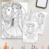 104-3-1 Flowers coloring pages