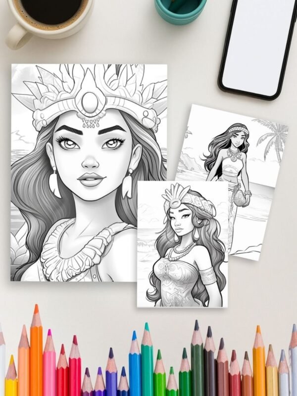 Island Royalty Princess coloring pages