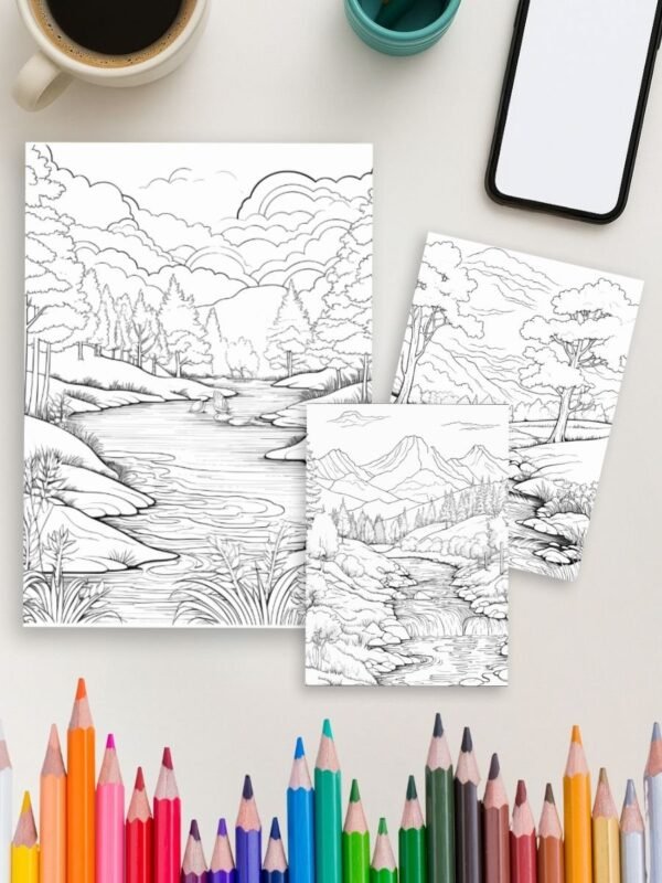 Nature Escapes Landscape coloring pages