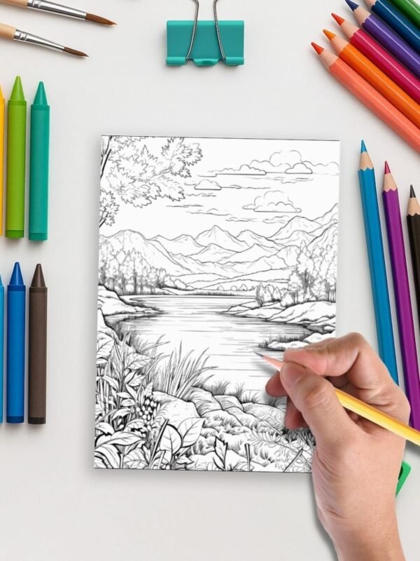 Nature Escapes Landscape coloring pages