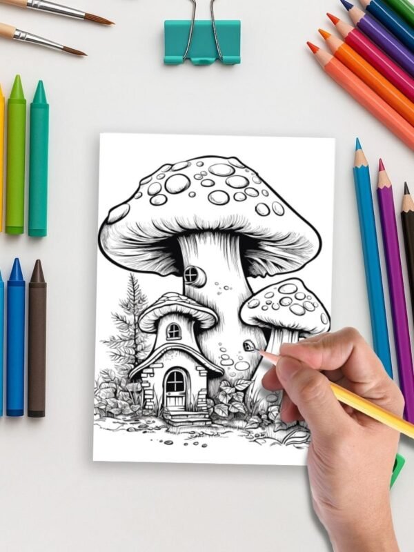 122-4-1 Forest Fungi coloring pages
