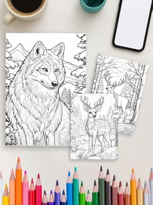 Winter whiskers coloring pages
