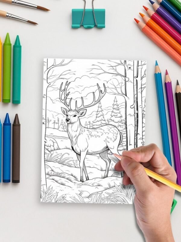Winter whiskers coloring pages