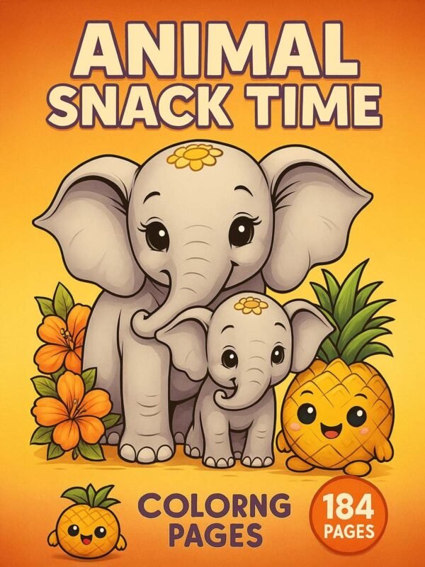 Animals and Fruits coloring pages