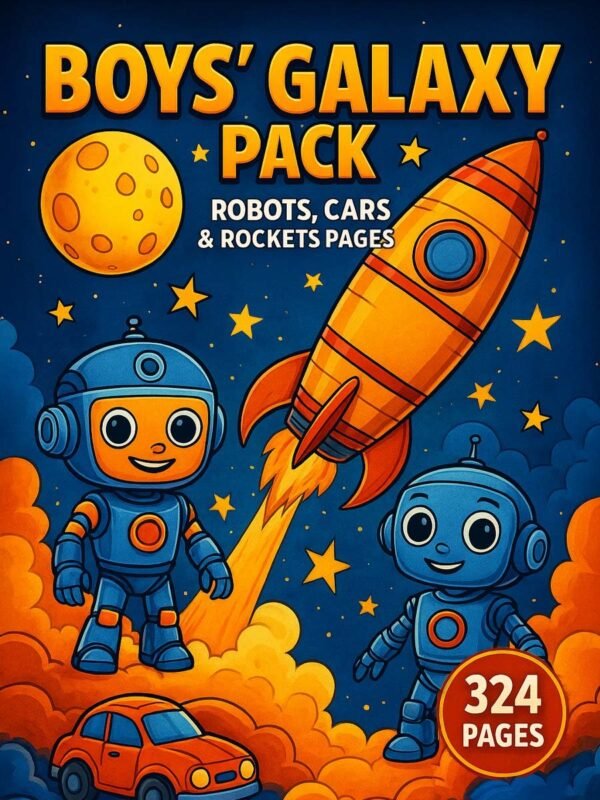 Boys-Galaxy-Pack-–-Robots-Cars-Rockets-Pages-324-Pages-1 Galaxy pack coloring pages