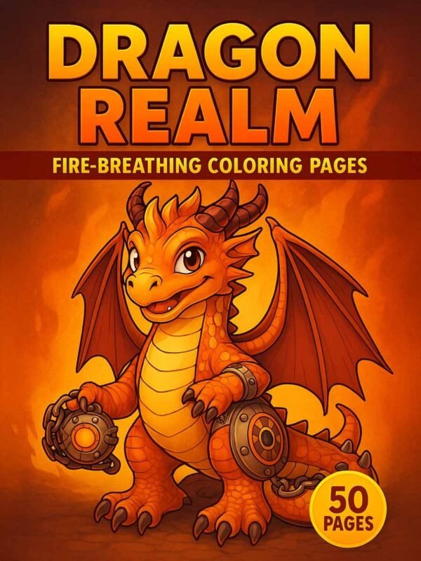 Dragon-Realm-–-50-Fire-Breathing-Coloring-Pages-1 Dragon coloring book
