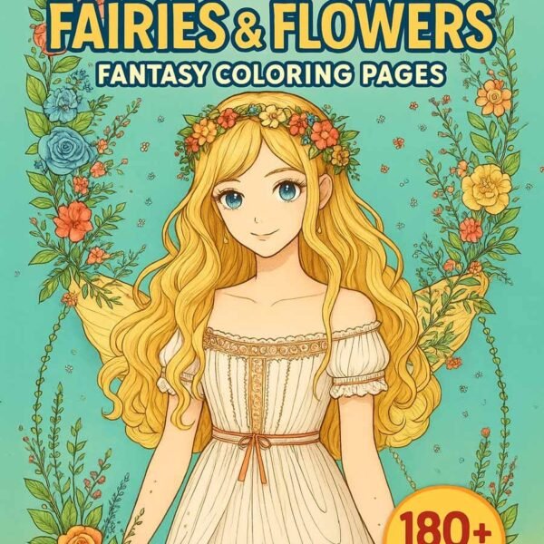 Enchanted-Fairies-Flowers-–-180-Fantasy-Coloring-Pages-1 Flowers coloring pages