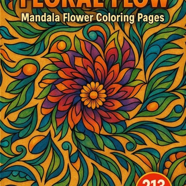 Floral-Flow-–-Mandala-Flower-Coloring-Pages-213-Pages-1 Mandala flower coloring pages