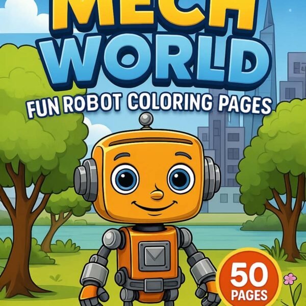 Mech-World-–-Fun-Robot-Coloring-Pages-50-Pages Mech World – 50 Fun Robot Coloring Pages