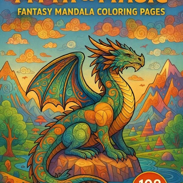 Myth and magic mandala coloring pages