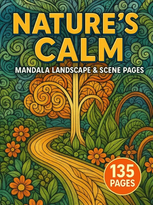 Natures-Calm-–-Mandala-Landscape-Scene-Pages-135-Pages-1 Mandala landscape coloring pages