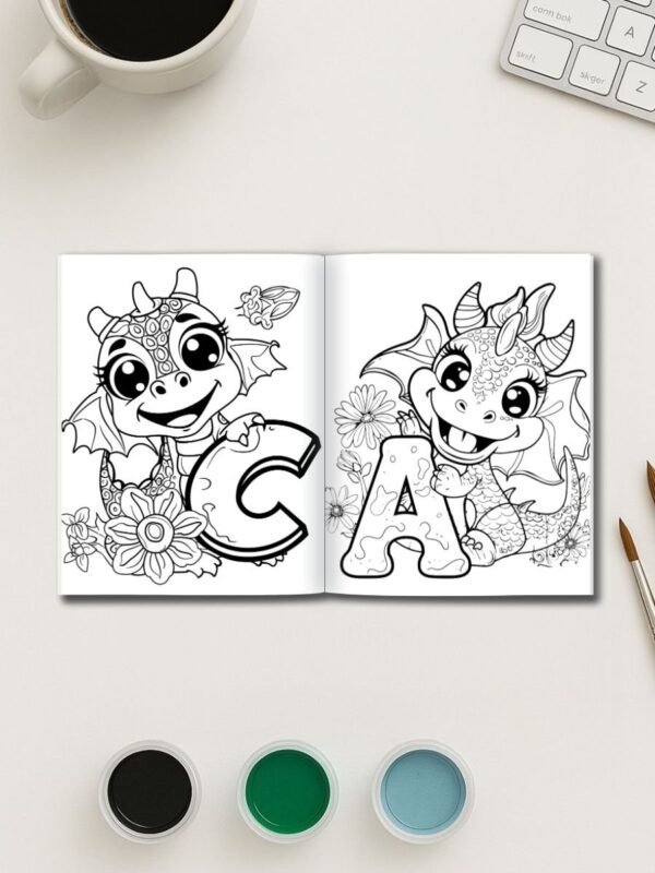 Dragon ABC – 36 Alphabet & Number Pages with Dragons