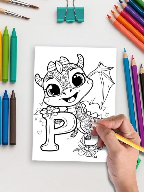 Dragon ABC – 36 Alphabet & Number Pages with Dragons