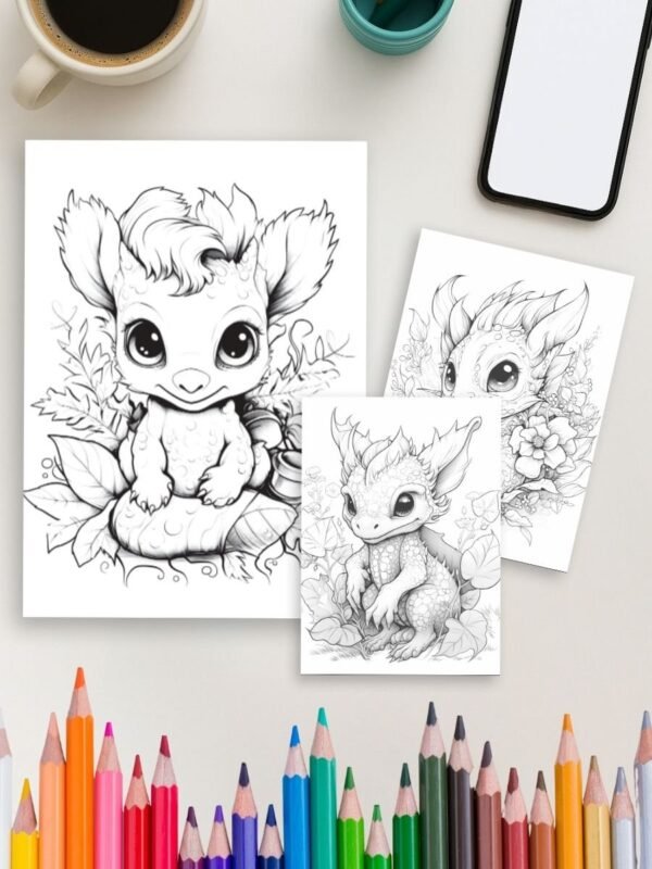 Fire & Flight – 50 Dragon Coloring Pages