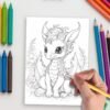 Fire & Flight – 50 Dragon Coloring Pages