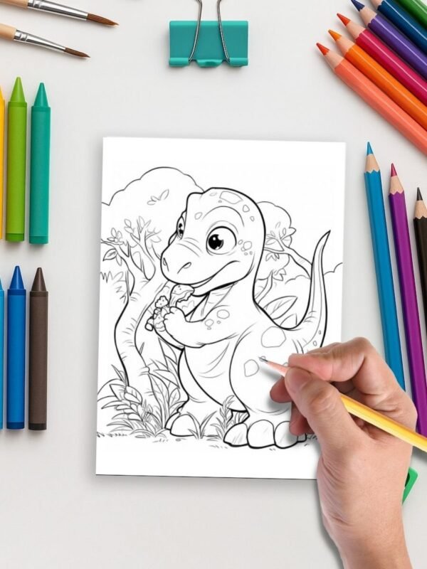 Product-Gallery-32-2 Dino Days – 52 Dinosaur Scene Coloring Pages