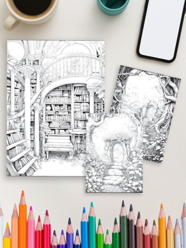 Product-Gallery-47-2 Gateways to Enchantment – 200 Fairy Portal Coloring Pages