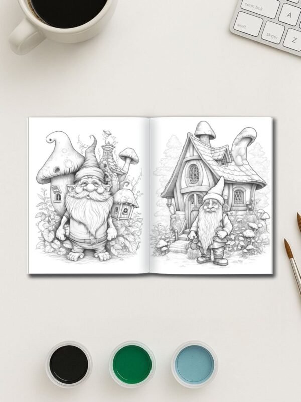 Garden Gnome Tales – 75 Whimsical Gnome Coloring Pages