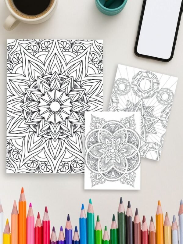 Mandala matrix coloring pages