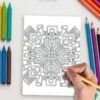 Mandala matrix coloring pages