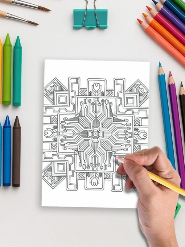 Mandala matrix coloring pages