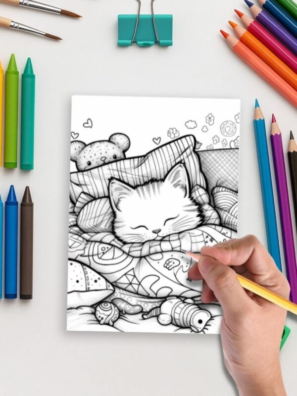 Cute cat coloring pages