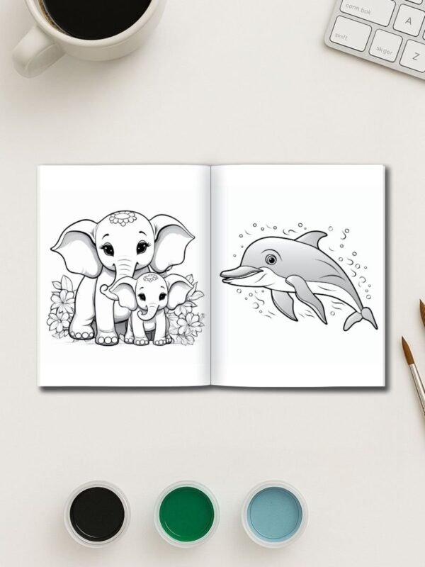 Animals and Fruits coloring pages