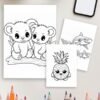 Animals and Fruits coloring pages