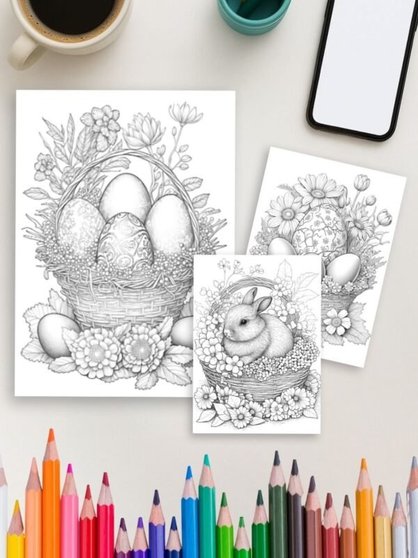 Product-Gallery-63 Easter Bloom Baskets – 25 Festive Coloring Pages