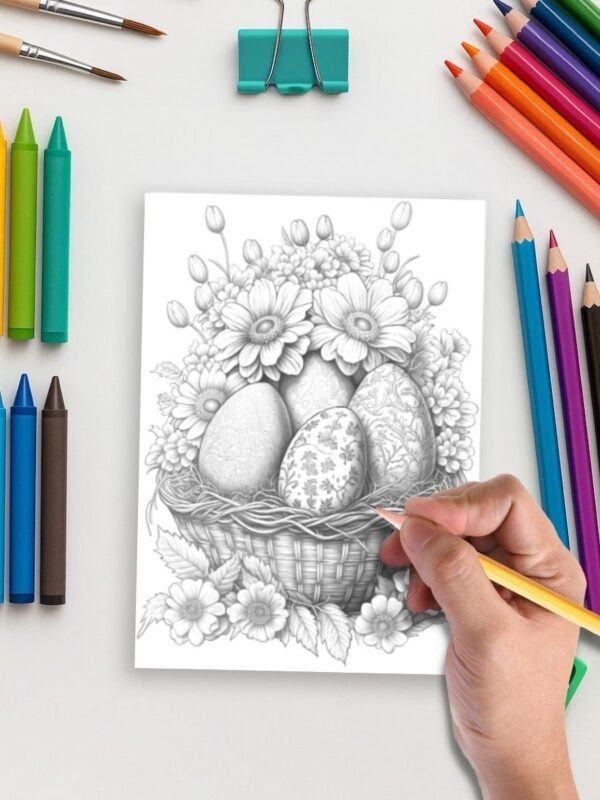 Product-Gallery-64 Easter Bloom Baskets – 25 Festive Coloring Pages