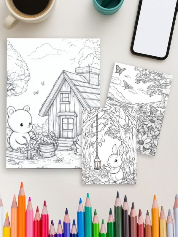 Landscape coloring pages