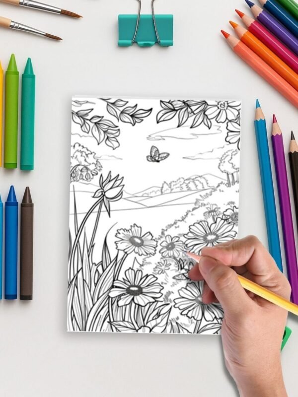 Landscape coloring pages