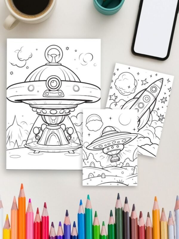 Kids in Space – 50 Intergalactic Adventures to Color
