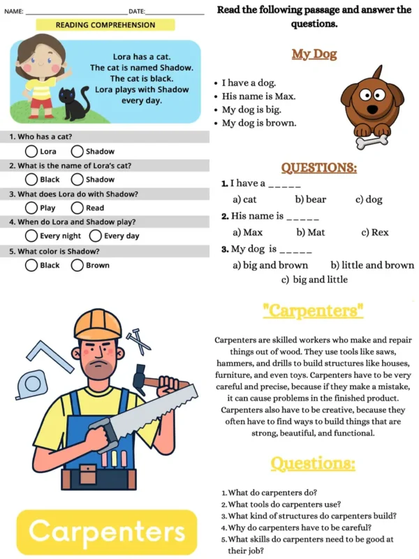 Reading fun printable worksheets