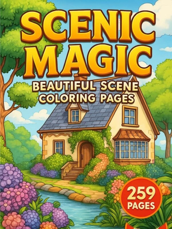 Landscape coloring pages