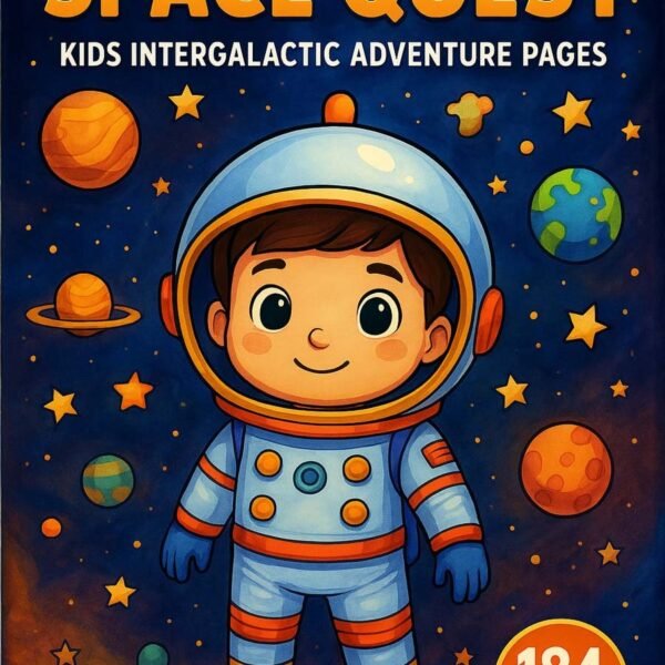 Space-Quest-–-Kids-Intergalactic-Adventure-Pages-184-Pages space Adventure coloring pages