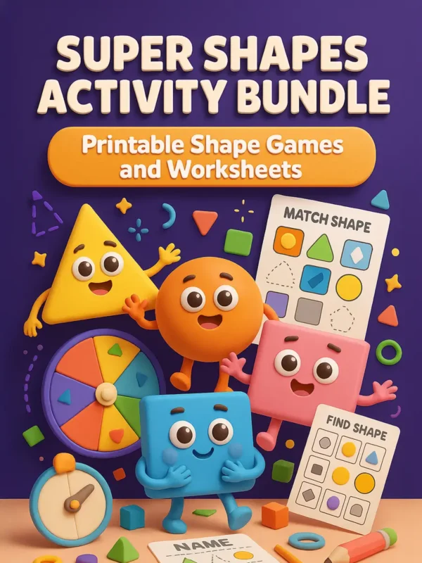 Super shapes printable worksheets