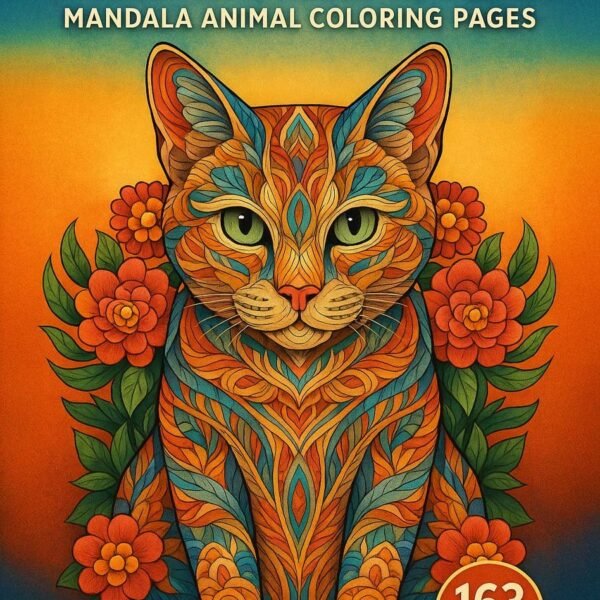 Wild animals mandala coloring pages