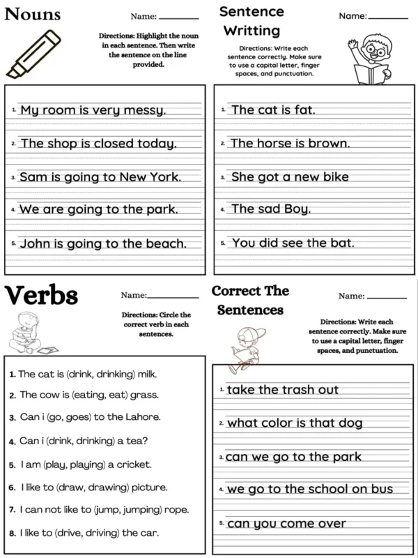 Word Learning printable worksheets