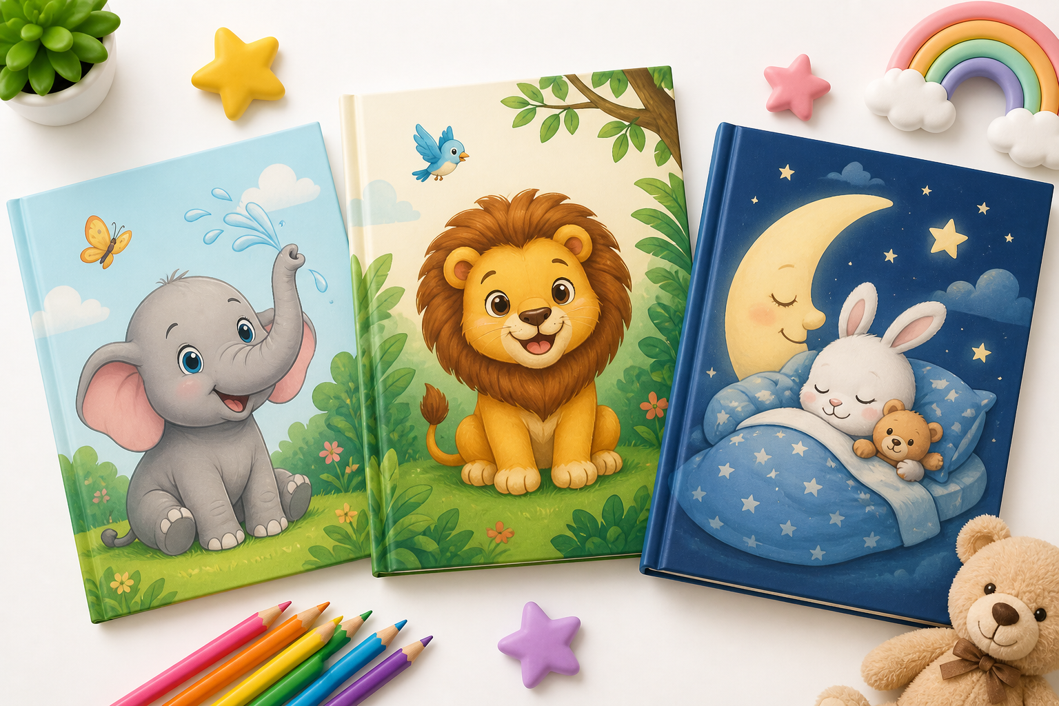 kids books collection, colorful children story books, educational books for kids reading and learning