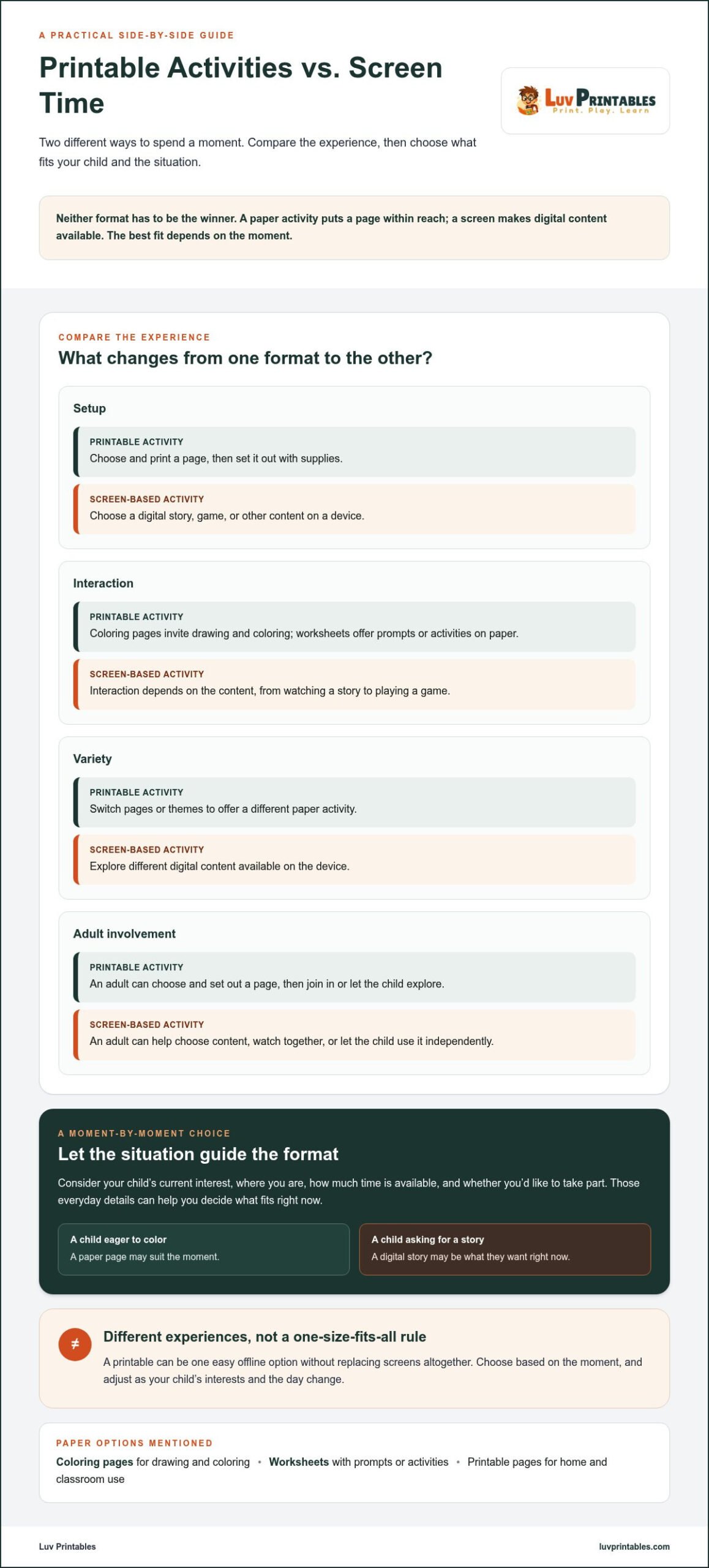 Printable Activities Instead of Screen Time: A Gentle, Easy-to-Use Guide