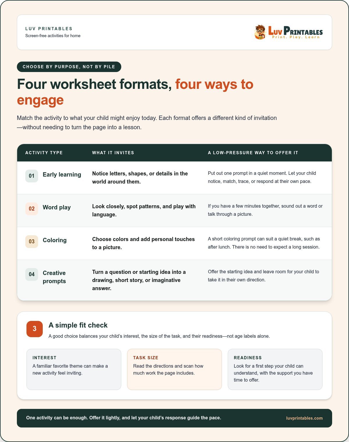 Printable Worksheets for Home: Easy Learning Ideas